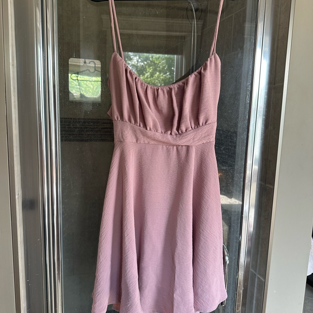 Elegant Pink / mauve Spaghetti Strap Dress